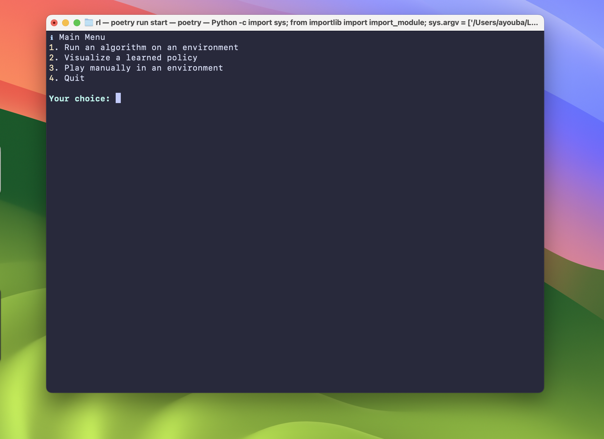 Reinforcement Learning Framework